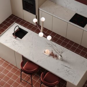طراحی سه بعدی کابینت آشپزخانه اقتصادی با مدل‌سازی ساده و رندر واقع‌گرایانه